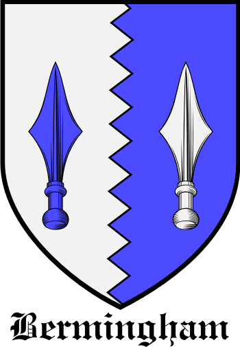 BERMINGHAM family crest BERMINGHAM family crest